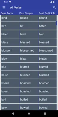 Verb Forms Dictionary android App screenshot 7